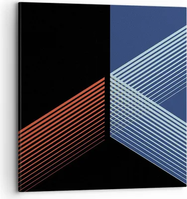 Produktbild von Bild auf Leinwand - Leinwandbild - Einteilig - Abstraktion Schwarz Blau - 70x70cm - Wand Bild - Wanddeko - Wandbilder - Leinwanddruck - Bilder - Wanddekoration - Leinwand bilder - AC70x70-4458
