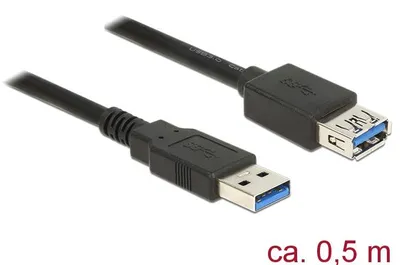 Produktbild von Delock Verlängerungskabel USB 3.0 Typ-A Stecker > USB 3.0 Typ-A Buchse 0,5 m