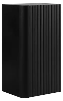 Image de Armoire de salle de bain suspendue, meuble bas avec porte, 3 étagères, noir, 35 x 68 x 30 cm