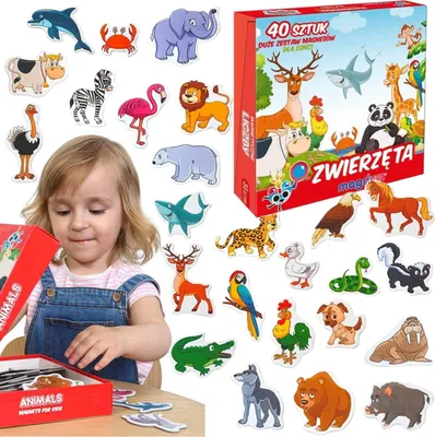Zdjęcie produktu dla Zestaw Magnesów Zwierzęta Solidne Wykonanie Urocze Obrazki Układanka   Mv 3032-41