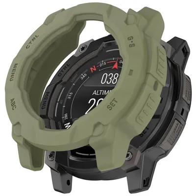 Produktbild von Für Garmin Instinct 3 AMOLED / Solar 45mm Kunststoff Schutz Gehäuse Hülle Grün
