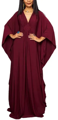 Zdjęcie produktu dla Solidchoice - Boho, kaftan, sukienka plażowa, damska, maxi, rozmiary plus size