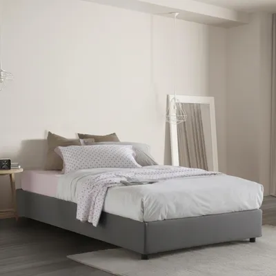 Immagine prodotto di Talamo Italia Letto Piazza e Mezza Asid 135x205 cm Grigio, Sfoderabile Contenitore  Italy