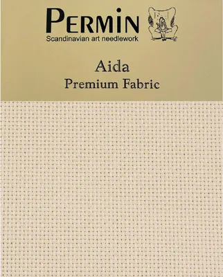Imagen del producto de Permin Precut 16 ct. Aida 355 color 203 Waterlilly, tela para punto de cruz 43x50 cm