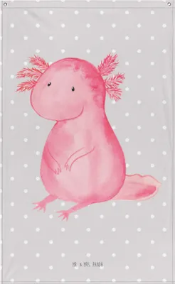 Produktbild von Mr. & Mrs. Panda Wandbild Axolotl Niedlich - Grau Pastell - Geschenk, Hängedeko, Weisheit, Wandschmuck, Lebensweisheit, Gobelin, Freundin, Liebe, Wandbehang, Zufrieden