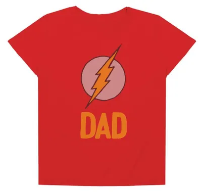 Image de T-shirt "Papa" de The Flash pour femmes, en coton ring-spun, modèle TV36308 (taille L), couleur rouge