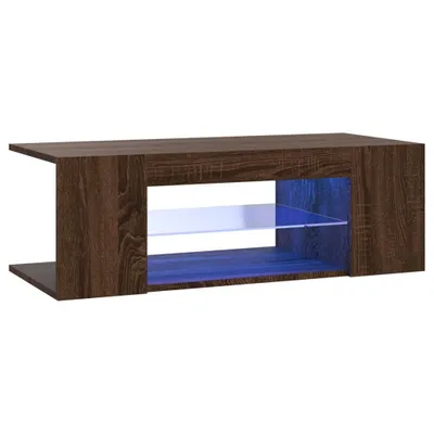 Immagine prodotto di Mobile TV con luci LED effetto rovere marrone 90x39x30 cm