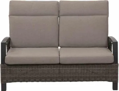 Produktbild von Siena Garden 2-Sitzer Sofa CORIDO, Aluminium Anthrazit / Polyrattan Charcoal Grey / Kissen 100 % Polypropylen Taupe meliert