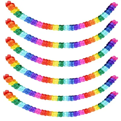 Papiergirlanden 6er-Set bunt Kleeblatt-Design für Feste