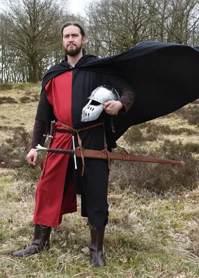 Produktbild von Mittelalter-Umhang Burkhard, Uni, versch. Farben - Mittelalterumhang für Damen und Herren Wikinger LARP Farbe: schwarz
