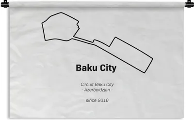 Produktbild von MuchoWow® Wandteppich Wandbehang Formel 1 - Baku - Rennstrecke 90x60 cm Tapisserie Dekoration Wandtuch - Wandskulpturen - Bildteppich