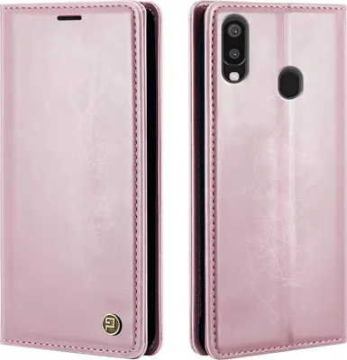 Produktbild von Handyhülle für Samsung Galaxy A40 Kunstleder Flip Vintage Cover Hülle RFID Schutz Case Kartenfach Farbe: Rosa