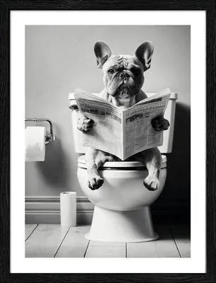Produktbild von Gerahmtes Bild Lustige Bulldogge 33x43 cm