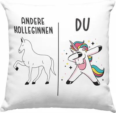 Produktbild von Trendation - Beste Kollegin Deko-Kissen mit Füllung 40x40 Geschenk Spruch Lustig Lieblingskollegin Geburtstag (Blau)