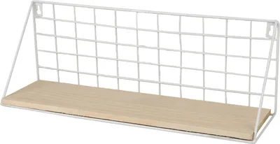 Obrázok produktu pre DOCHTMANN Nástenná polica obdĺžnik 45 x 13 x 16 cm, kov, drevo, biela