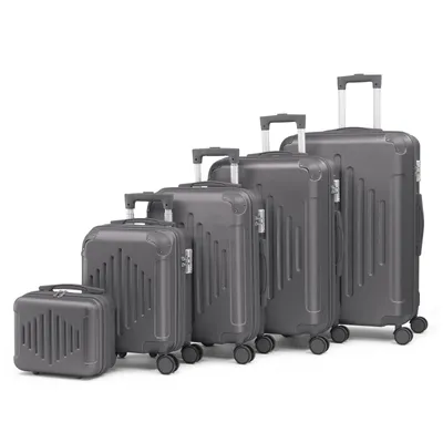 Image de Set de valises à coque dure FCH 4 pièces, set de valises,set de trolleys valise à roulettes valise de voyage extensible,4 trolleys et Beauty-Case en plastique ABS robuste