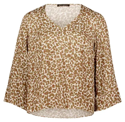 Productafbeelding van Betty Barclay dames blouse met stretch, met luipaardprint, maat 46, beige/khaki