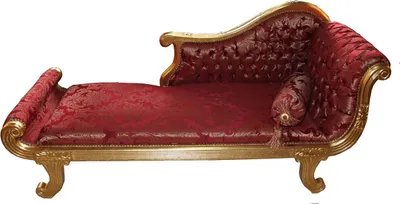 Produktbild von Casa Padrino Barock Chaiselongue Modell XXL Bordeaux Rot Muster / Gold- Antik Stil - Recamiere Wohnzimmer Möbel