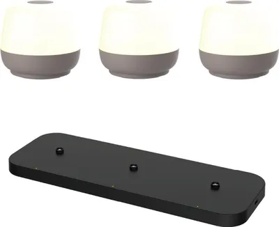 Productafbeelding van Luxus Europe - Tafellamp Naxos Taupe - Draadloze Tafellamp Buiten - Set van 3 - Oplaadbaar