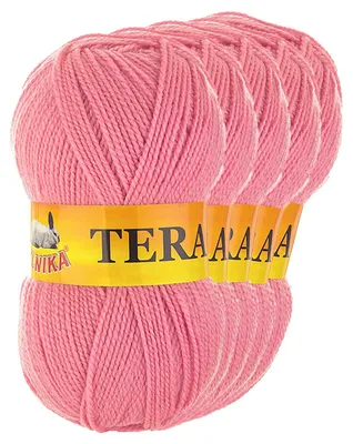 5 x 100g Strickgarn TERA Uni 021 flamingorosa