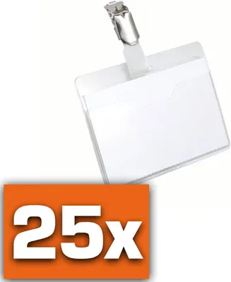 Obrázok produktu pre DURABLE Namensschild m Clip 60x90mm 25er Pck transparent