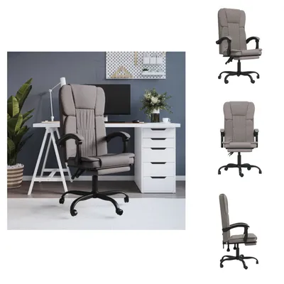 Produktbild von vidaXL Bürostuhl mit Liegefunktion Taupe Stoff -  Bürostühle