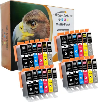 Produktbild von 24x D&C Druckerpatronen ersetzt Canon PGI-525 CLI-526 kompatibel mit Pixma iP4800, iX6550, MG5100, MG6100, MG8120, MX710, MX880 und weiteren Modellen