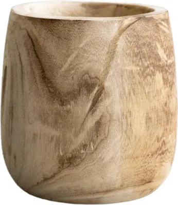 Produktbild von Pia Blumentopf aus Holz Hellbraun Größe M H25cm x Ø23cm Handgefertigt Deko Set