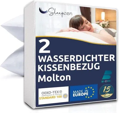 Productafbeelding van Famanu kussensloopbeschermers, 50 x 75 cm - 2 stuks, 100% biologisch katoen, hypoallergeen en antibacterieel