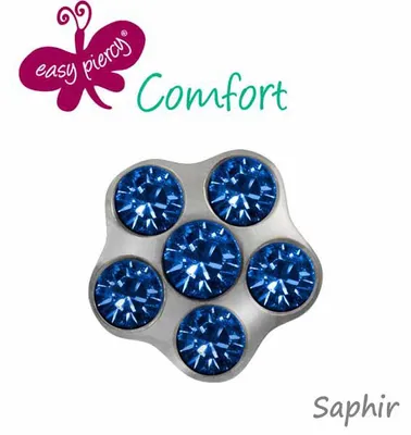 Produktbild von Medizinische Ohrstecker Erstohrstecker Ohrringe Blume Saphir