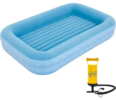 Produktbild von AVENLI Kinder Luftbett Luftmatratze 172x112x30cm beflockt inkl. Handpumpe Blau