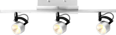 Produktbild von LED Deckenleuchte, Alu gebürstet, schwarz, bewegliche Spots, L 60 cm