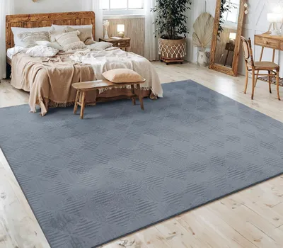 Produktbild von Teppich Kurzflor waschbar Unifarben Wohnzimmer schmutzabweisend Anthrazit Rechteckig 120x160 | 100% Polyester | Florhöhe: 10 mm | pflegeleicht