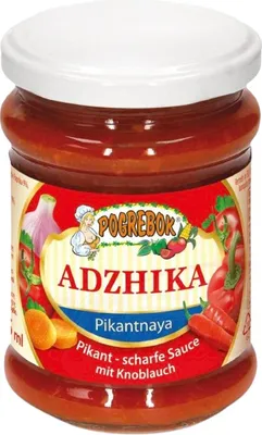 Produktbild von Pikant scharfe Soße Adschika mit Knoblauch 255ml Pogrebok