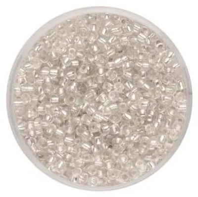 Produktbild von Glorex Rocailles Silbereinzug 2,6 mm 17 g, transparent