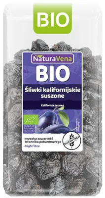 ŚLIWKI KALIFORNIJSKIE SUSZONE BEZGLUTENOWE BIO 400 g - NATURAVENA