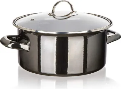 Immagine prodotto di BANQUET Pentola smaltata METALLIC Black 22 cm, 3,75 l, con coperchio