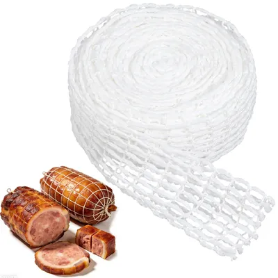 Fleischnetz 5 m, weiß, elastisch, 18 Löcher, für Schinken & Braten