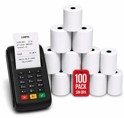 Image de COM-FORT HOUSE Papier thermique 57 × 35 mm 50 g/m² sans BPA Pack 100
