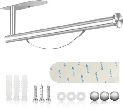 Produktbild von Selbstklebender Edelstahl-Küchenpapierhalter für Wand und Schrank