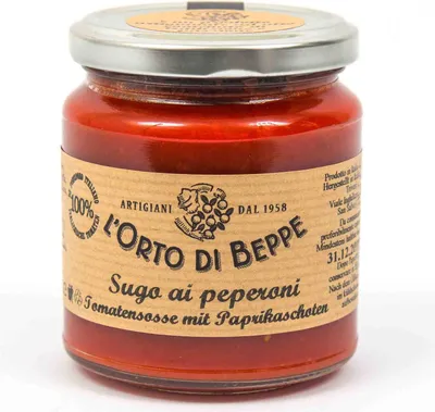 Immagine prodotto di Tomatensosse mit Paprika Peperoni 314 ml. - L'Orto di Beppe