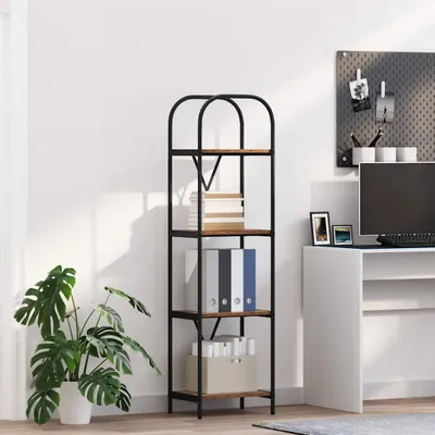 Obrázok produktu pre Maison Exclusive – Knihovňa, 4 police, 40 x 30 x 146 cm, drevotrieska, recyklované drevo