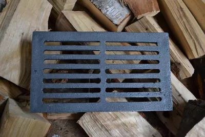 Image de SEZAM - Grille de four 26,5 x 15,5 cm Fonte Grille de cheminée carrée Grille de cendrier Poêle à bois Grille de four Grille de cheminée