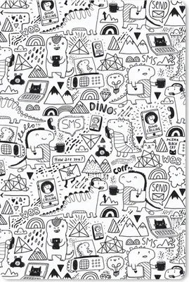 Produktbild von MuchoWow® Mauspad Mousepad Muster - Dinosaurier - Telefon 18x27 cm - Mousepads - Maus Mat - Pad - Mausunterlage