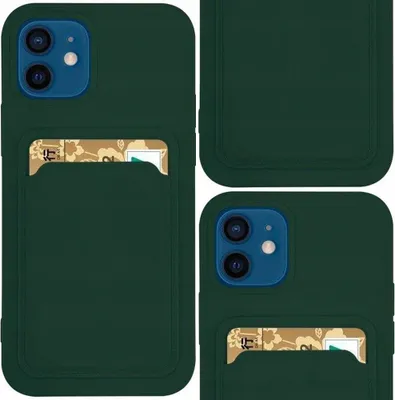 Image de Etui à cartes en silicone avec pochette pour Xiaomi Redmi 10X 4G / Xiaomi Redmi Note 9 Vert foncé