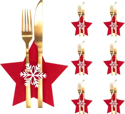 Obrázok produktu pre Cutlery Cover Set 311378A Star 6Szt Red