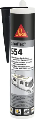 Obrázok produktu pre Sika - montážne lepidlo - Sikaflex-554 čierne - ideálne pre veľké komponenty a vysoké dynamické zaťaženie - odolné voči starnutiu a poveternostným vplyvom - 300 ml