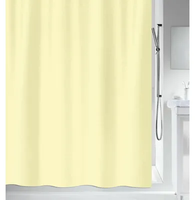 Produktbild von MSV Duschvorhang mit Ringen - hellgelb - Polyester - 180x200cm