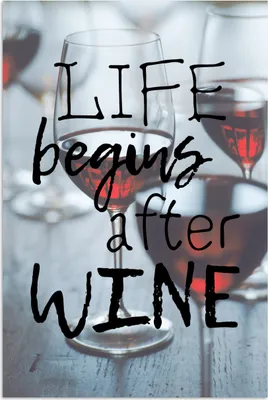 Produktbild von MuchoWow® Poster Weinzitat "Das Leben beginnt nach dem Wein" mit Weingläsern 60x90 cm - Wanddekoration