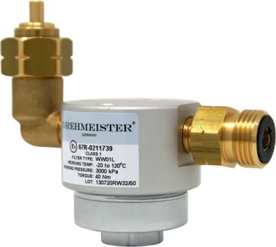 Produktbild von DREHMEISTER Gasflaschenfilter Smart gewinkelt